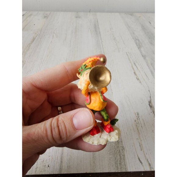 Enesco snapper trumpet elf North Pole village vintage figurine 1989 Xmas decor - Picture 3 of 9